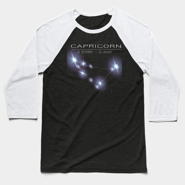 Capricorn Zodiac sign- astronomical sign - Horoscope Baseball T-Shirt by Gold Turtle Lina